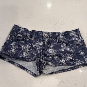 YMI Blue Floral Jean Shorts